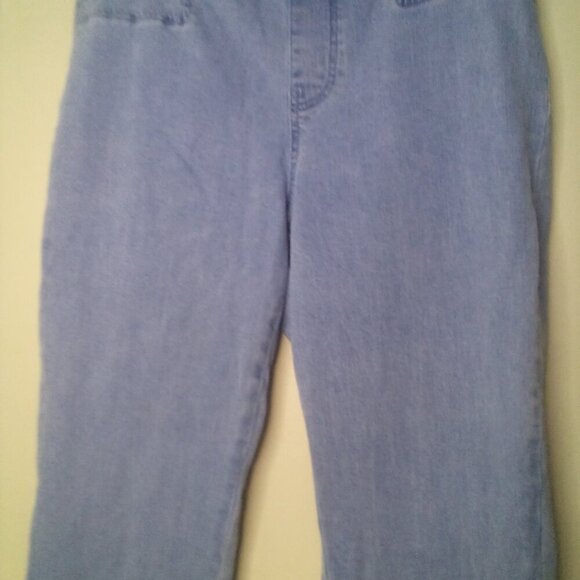 Nic + Zoe jeans 10 Women Demi Boot Pull On Elastic Waist Light Wash Blue - Picture 10 of 14